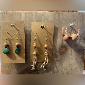 * HANDMADE* Just Bead Different* Wooden handmade beads trio bundle